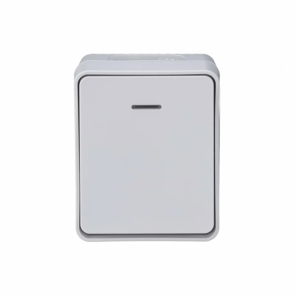 Выключатель Systeme Electric AtlasDesign, Profi54 открытой установки 1-клавишный с подсветкой 10 ах, белый, Россия