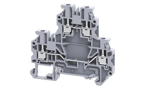 Клемма двухъярусная CYDL2.5 /5x70,5mm, винтовая, 4 присоед., 2,5(max 4)mm2, 24A, 500V, серая