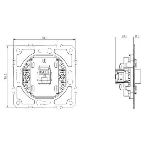 Механизм розетки RJ11 cat.3/ClassE-4, серия DB