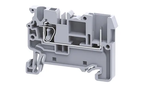 Клемма проходная CX2.5/1B /5x50mm, пружинная, штекерный отвод, 2 присоед., 2,5(max 4)mm2, 24A, 500V, серая