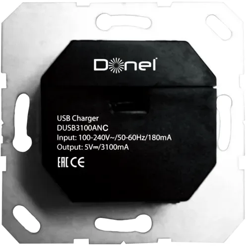 USB зарядное устройство, 3.1A тип A, С черный
