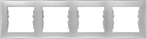 Рамка Schneider Electric Sedna, х4 горизонтальная, алюминий