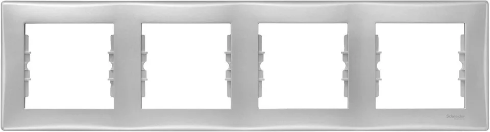 Рамка Schneider Electric Sedna, х4 горизонтальная, алюминий