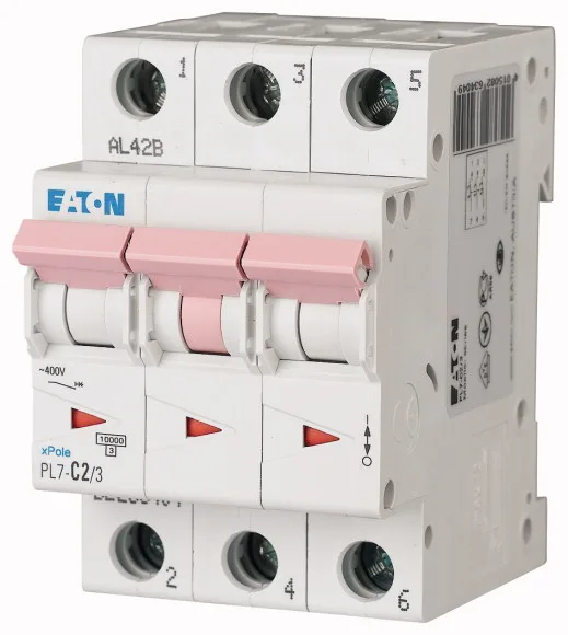 Авт. выключатель PL7-C2/3, 3P, 2A, хар-ка C, 10kA, 3M