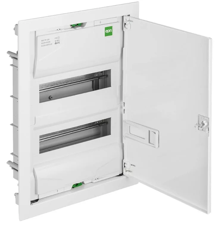 Щит встраив. 2x12M, N/PE 2x 1x25+17x10mm2, мет. дверь, белый RAL9016, 478x358x94mm, IP30