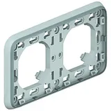 PLEXO - Рамка с суппортом для встроен. монтажа 2 поста, горизонтальная, IP55, серый