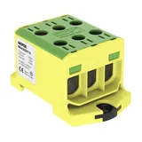 Клемма Morek OTL50-3 желто-зеленая, 3xAl/Cu 1,5_150mm², 160(CU)/145(AL)A на клемму, 1000V, винтовые зажимы