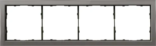 Рамка 4-я стекло цвета сталь, серия R98 Glass