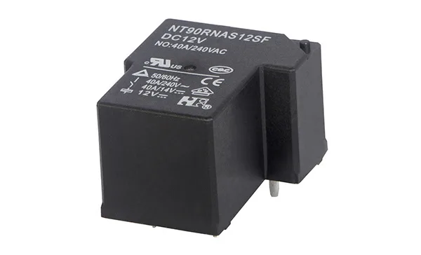 Реле NT90RNASDC12VSF0.9, 1NO, 40A(240VAC/30VDC), AgSnO2, 12VDC, 155°C, для печатных плат, IP67