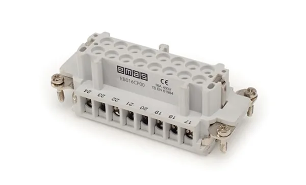 Разъем многополюсный EB, розетка, 16P (1-16), 16A 400V, винтовой зажим, пластик V0