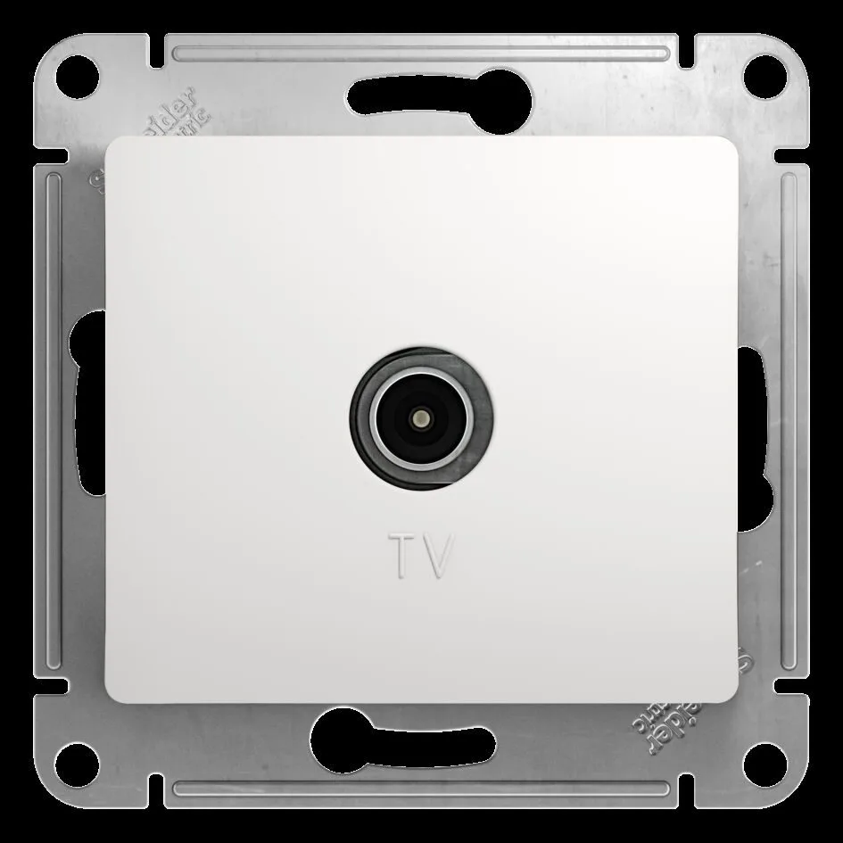 ТВ розетка Systeme Electric Glossa, TV проходная 4DB, механизм, белый
