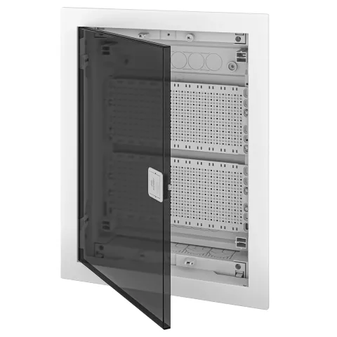 U24FP IT PL, Щит встраиваемый мультимедийный, 2 ряда, прозрач. дверца, IP30