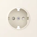 Накладка для розетки Schuko с заземлением, со шторками 16A 250 В~, матовый кремовый, серия S08