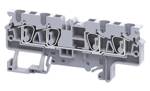 Клемма проходная CX4/4 /6x86,2mm, пружинная, 4 присоед., 4(max 6)mm2, 32A, 1000V, серая