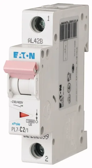 Авт. выключатель PL7-C2/1, 1P, 2A, хар-ка C, 10kA, 1M