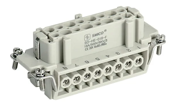 Вставка контактная, размер H16B, тип гнездо, 16P+PE, 16A, 500V, винтовой зажим