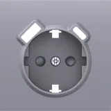 Накладка для розетки Schuko с зарядным устройством USB A+C, со шторками 16A 250В, серый графит, серия S08