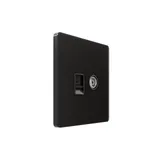 Компьютерная розетка Systeme Electric Infinity, информационная скрытой установки TV/FM и кат.5е, Полярная ночь