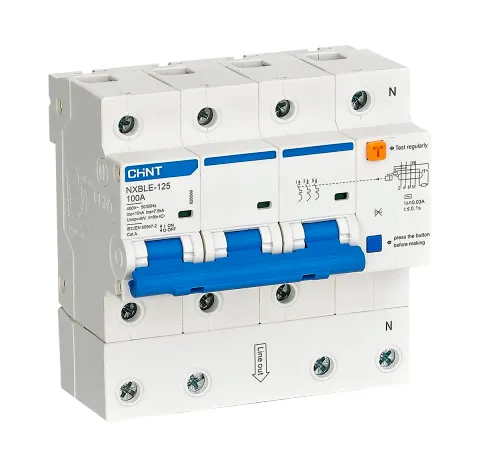 Диф. автомат NXBLE-125 3P+N 100A, х-ка C 300mA, электронный тип AС, х-ка С, 10kA (R)