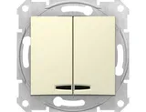 Выключатель Schneider Electric Sedna, выкл. 2кл. cx.5 с синей. подсветкой, бежевый