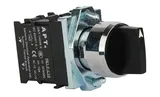 Переключатель PB1S, черный, I-0-II, фиксация, 2NO, 6A 230VAC/24VDC, без подсветки, 22mm, IP65