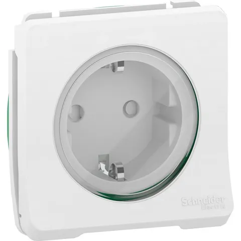 Клемма Schneider Electric Mureva, S, розетка с з/к. и шт. винтовые, механизм, белый, IP55
