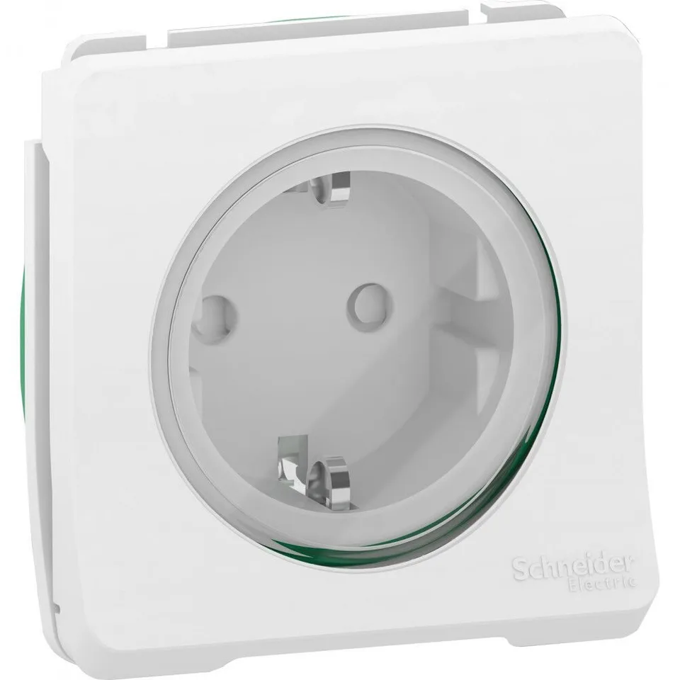 Клемма Schneider Electric Mureva, S, розетка с з/к. и шт. винтовые, механизм, белый, IP55