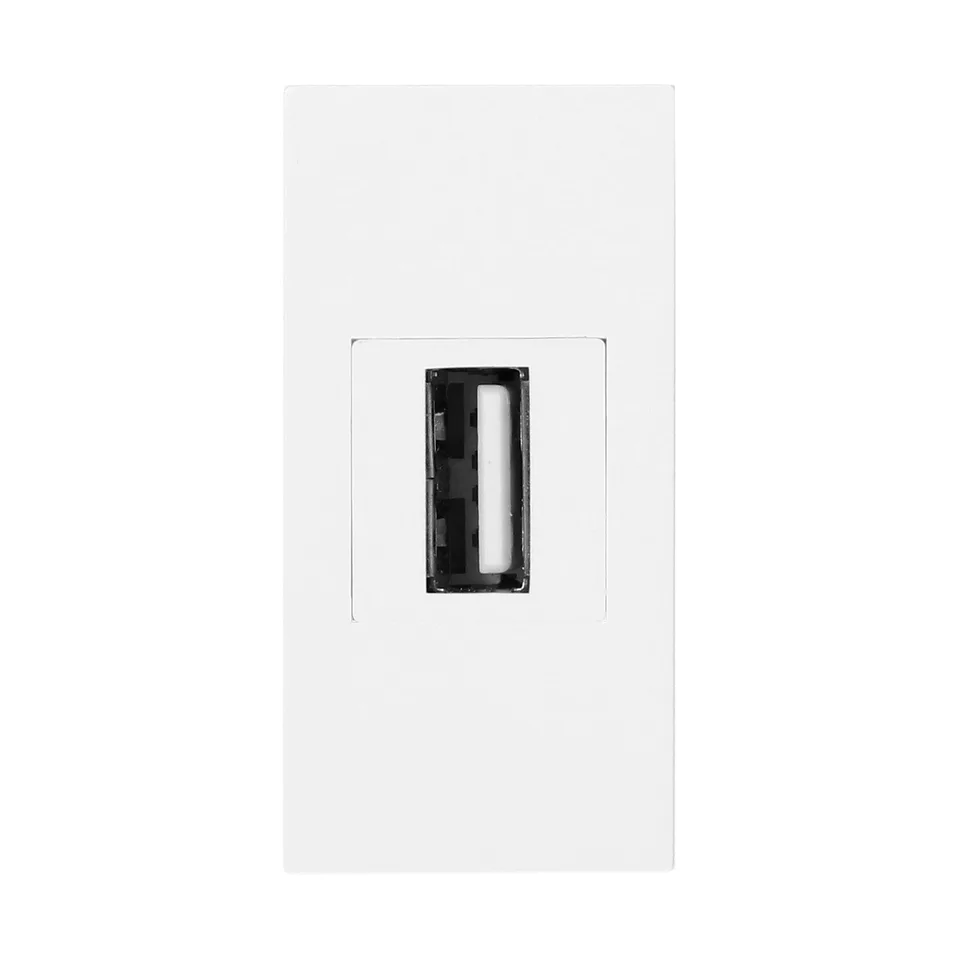 Noen - Розетка USB 2.0, двойной разъем, Type A, 1М, белая