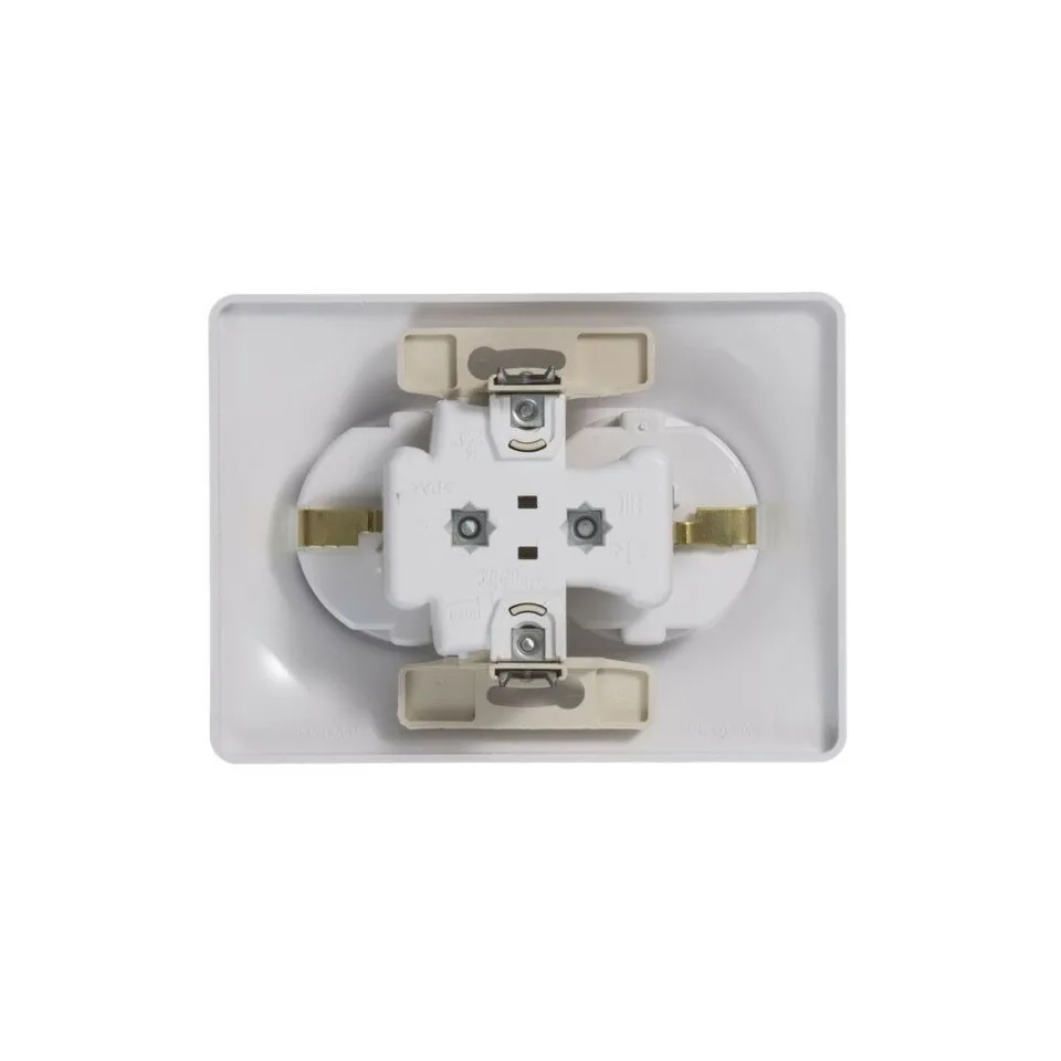 Розетка Systeme Electric Glossa, двойная с заземлением, 16А, в сборе, белый