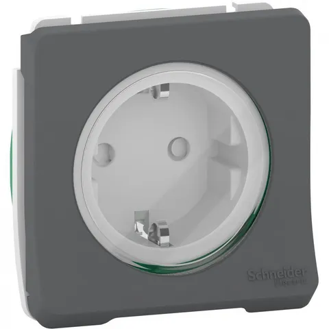 Розетка Schneider Electric Mureva, S, с з/к. и шт., механизм, антрацит, IP55