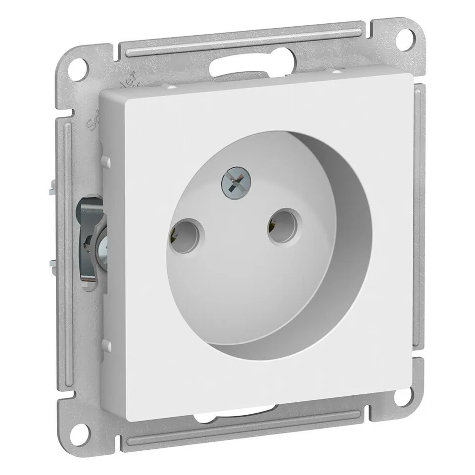 Розетка Systeme Electric AtlasDesign, без заземления, 16А, механизм, белый