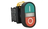 Кнопка двойная PB3E, красный/зеленый, 1NO+1NC, 6A 230VAC/24VDC, с подсветкой без LED, 22mm, IP65