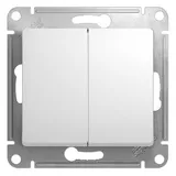 Выключатель Systeme Electric Glossa, 2-клавишный переключатель, схема 6, 10АХ, механизм, белый