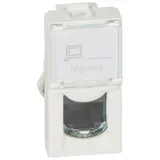 Mosaic - Розетка 1М RJ-45 Кат. 5e UTP с этикеткой (белый)
