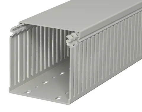 Перфокороб LKV 100100, органайзер для шкафов, 100 x 100 мм (глубина х ширина крышки), L=2000мм, RAL 7030 серый