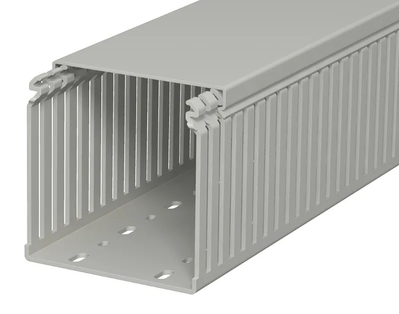 Перфокороб LKV 100100, органайзер для шкафов, 100 x 100 мм (глубина х ширина крышки), L=2000мм, RAL 7030 серый