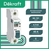 Автоматический выключатель DEKraft ВА-101 1P 40 А, хар-ка C, 4,5 кА