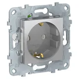Клемма Schneider Electric Unica, NEW розетка с заземлением, без шторок, с быстрозажимными, алюминий