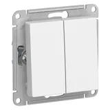 Выключатель Systeme Electric AtlasDesign, 2-клавишный переключатель, схема 6, 10АХ, механизм, белый