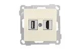 21 - Розетка HDMI + USB Type A, для передачи данных, сл.кость