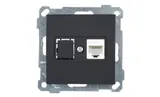 21 - Розетка 1хRJ-45 кат. 6 UTP, черный мат