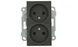 Rita - Розетка двойная 2x2P, черный мат