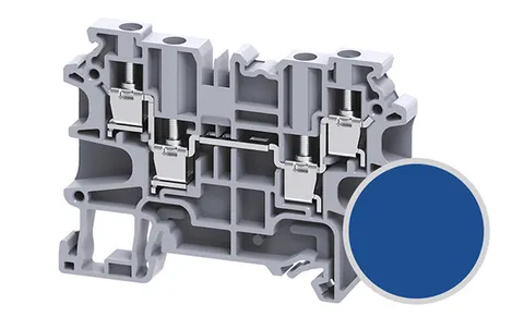 Клемма проходная CY4/4BU /6x69,7mm, винтовая, 4 присоед., 4(max 6)mm2, 32A, 500V, синяя