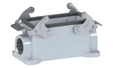 Корпус разъема, размер H16B, приборный, с фиксатором, ввод 2xM25, металл, IP65, RAL 7037