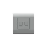(NEW3-E) Розетка компьютерная 2хRJ45, серебряный