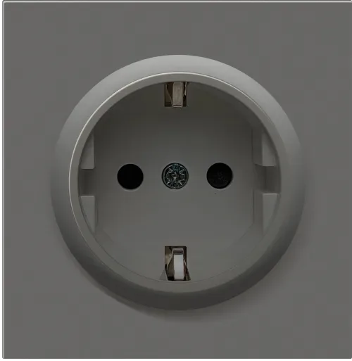 Накладка для розетки Schuko с заземлением со шторками 16A 250 В~, матовый шоколад, серия R98