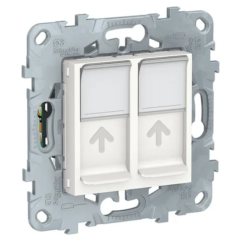 Розетка компьютерная Schneider Electric Unica, NEW, RJ45, двойная, кат. 5е UTP, белый