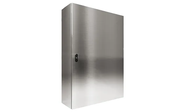 Щит ECOR моноблочный 1200x800x300мм (ВxШxГ) из нерж. стали навесной с монт. панелью однодверный, ригельный замок, дно глухое, IP66