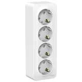 Розетка Systeme Electric Blanca, открытой установки 4-я с заземл. со шторками изол. пл., 16А, 250В, белый