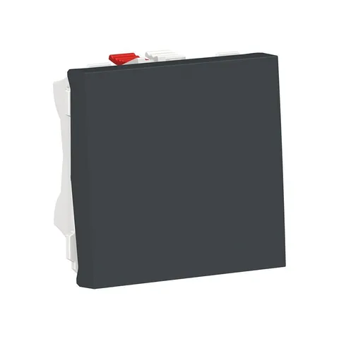 Выключатель Schneider Electric Unica, MODULAR переключатель 1-клавишный, схема 6, 10 AX, 250 В, 2 модуля, антрацит